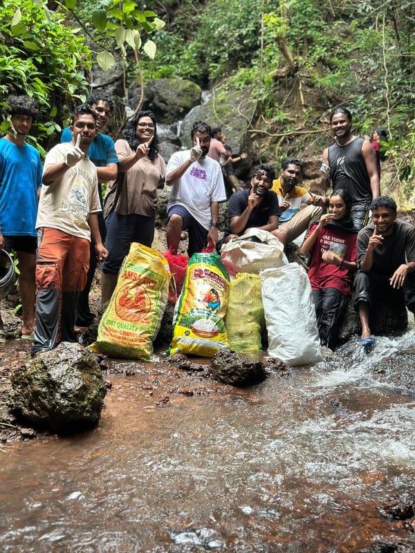🌊 Restoring Nature, One Clean-Up at a Time: Akhil D Mahesh’s Community Action at Thonnippara Waterfalls